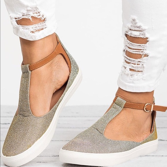 Rikkishop Shoes - Casual Ankle Strap Flats-NEW